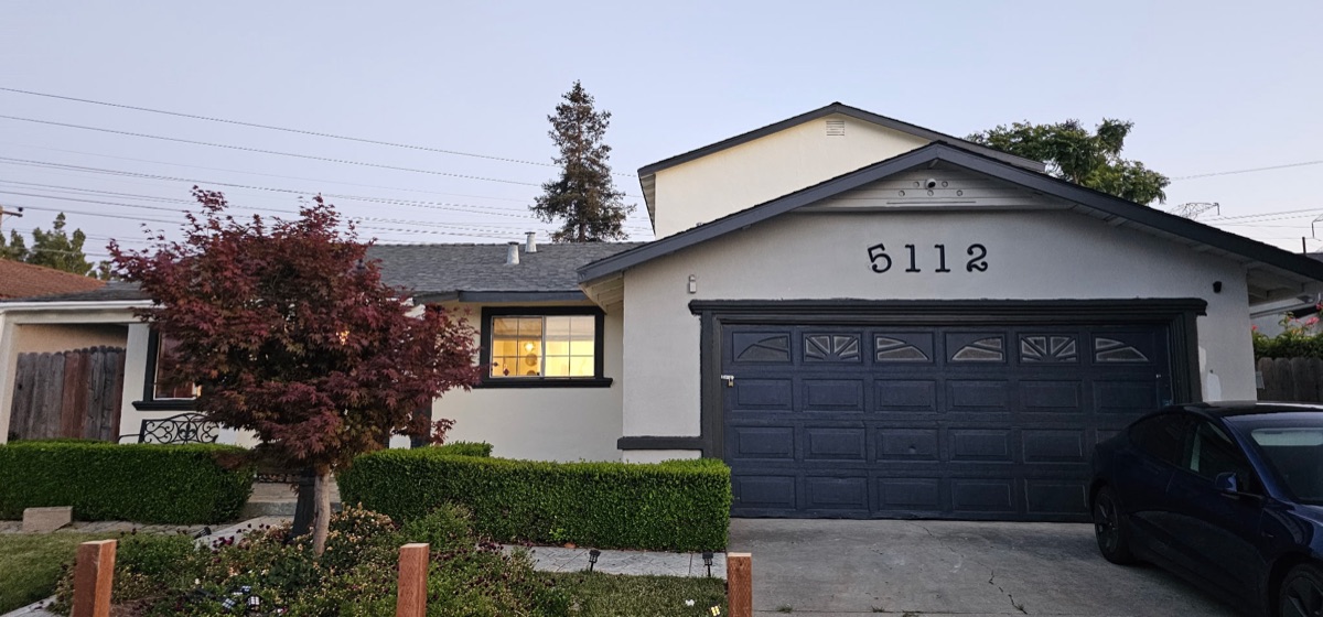 Exterior painted house front view
