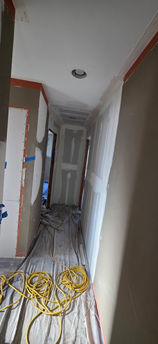 Hallway drywall work