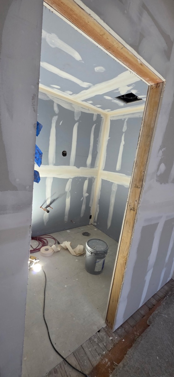 Bathroom drywall installation