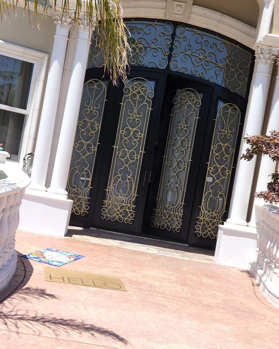 Ornate front door exterior finish
